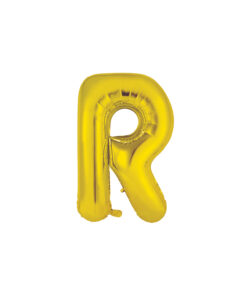 Gold foil balloon in letter "R" design