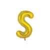 Gold foil balloon in letter "S" design