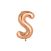 Rose gold foil balloon in letter "S" design