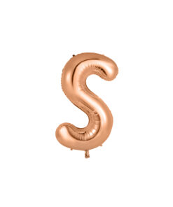 Rose gold foil balloon in letter "S" design