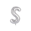 Silver foil balloon in letter "S" design