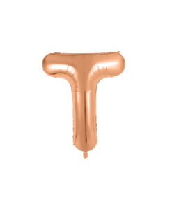 Rose gold foil balloon in letter "T" design