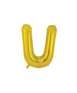 Gold foil balloon in letter "U" design