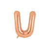 Rose gold foil balloon in letter "U" design