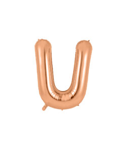 Rose gold foil balloon in letter "U" design
