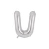 Silver foil balloon in letter "U" design