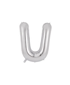 Silver foil balloon in letter "U" design