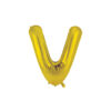 Gold foil balloon in letter "V" design