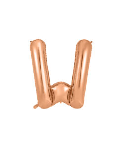 Rose gold foil balloon in letter "W" design