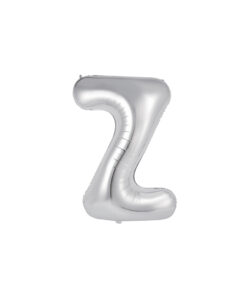 Silver foil balloon in letter "Z" design