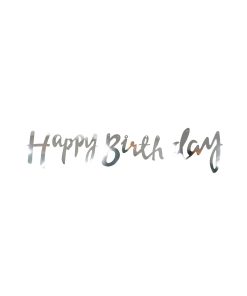 Silver Happy Birthday Banner