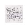 Silver Happy Birthday large paper napkins coming in pack of 20