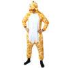 Giraffe onesie in orange-brown colour with yellow tail and brown fur tuft
