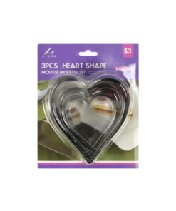 Heart shape mousse mould in pack of 3