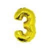 Gold Air Fill Number 3 Balloon