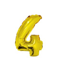 Gold Air Fill Number 4 Balloon