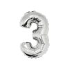 Silver Air Fill Number 3 Balloon