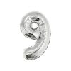 Silver Air Fill Number 9 Balloon