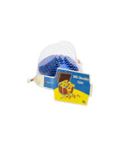 Milk chocolate coins in blue foil coming in pack of 75g