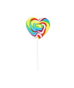 Swirly heart pop in rainbow colour