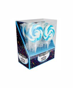 Swirly pops in individual packaging coming in pack of 10 and blue and white colour