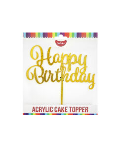 Gold Glitter Happy Birthday Acrylic