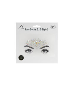 Glow in the dark face decal rhinestones in silver colour