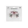Face decal rhinestones in silver and red colour