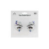 Face decal rhinestones in silver and purple colour