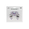 Face decal rhinestones in purple and iridescent colour