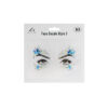 Face decal rhinestones in blue and iridescent colour