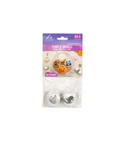 Silver Small Paper Cupcake Cups 75pcs