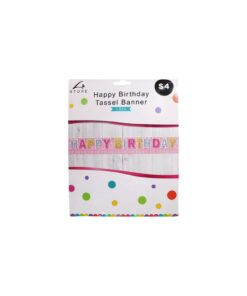 Pink Happy Birthday Tassel Banner 1.82m