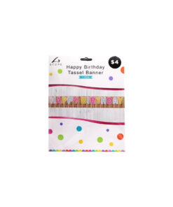 Pink / Gold Happy Birthday Tassel Banner 1.82m