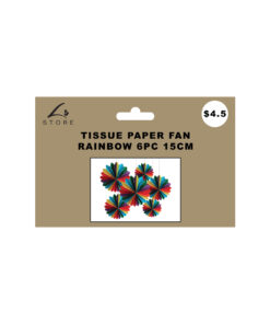 Alternative view of Rainbow Paper Fan Set 15cm