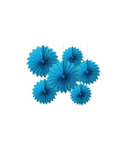 Light Blue Paper Fan Set 15cm