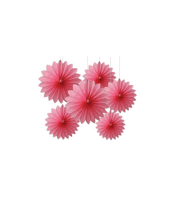 Light Pink Paper Fan Set 15cm LookSharpStore