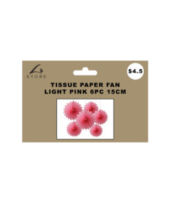 Alternative view of Light Pink Paper Fan Set 15cm