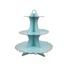 Light Blue With Edge Design 3 Tier Cupcake Stand