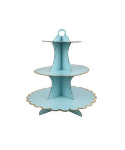 Light Blue With Edge Design 3 Tier Cupcake Stand