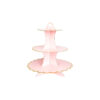 Light Pink With Edge Design 3 Tier Cupcake Stand