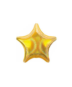 Gold Holo Glitter Star Foil Balloon 18in