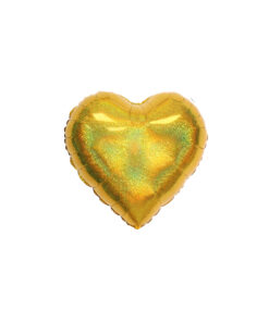 Gold Holo Glitter Heart Foil Balloon 18in