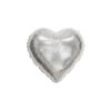 Silver Holo Glitter Heart Foil Balloon 18in