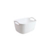 White Plastic Storage Bin With Handle 29.5x22x17cm
