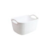 White Plastic Storage Bin With Handle 29.5x22x17cm