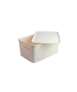 Alternative view of Cream Plastic Storage Bin 28x19x13cm