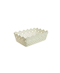 Cream Plastic Storage Bin 24.5x15.2x9.2cm