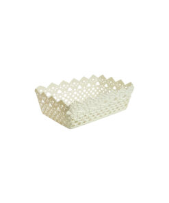 Cream Plastic Storage Bin 24.5x15.2x9.2cm