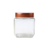 Glass Storage Jar With Copper Lid 9x9x10.9cm